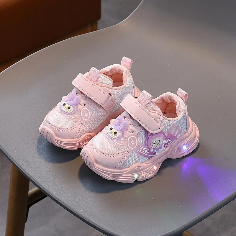 MINISO LED Light-Up Toddler Shoes – Soft, Non-Slip Casual Sneakers for Boys & Girls, Spring/Autumn