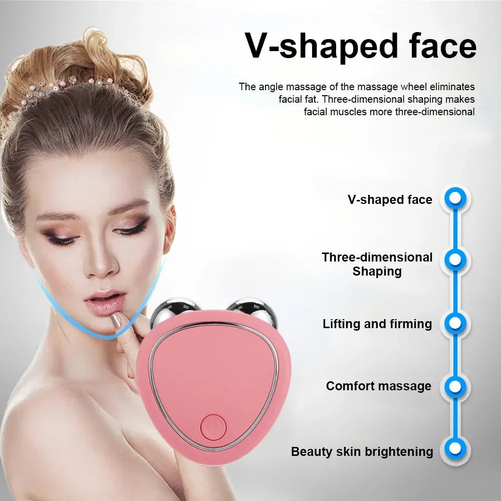 Mini Facial Massage Beauty Device – Portable USB Rechargeable | Anti-Wrinkle, Skin Tightening, Face Lifting & Firming Tool for Daily Skincare