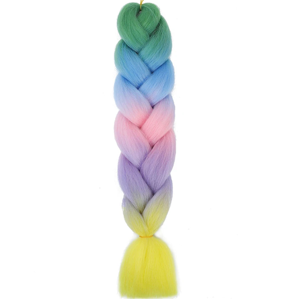 GlowStrands 24” Jumbo Braids for Kids & Adults – Ombre Kanekalon Hair Extensions, Easy Styling & Natural Feel