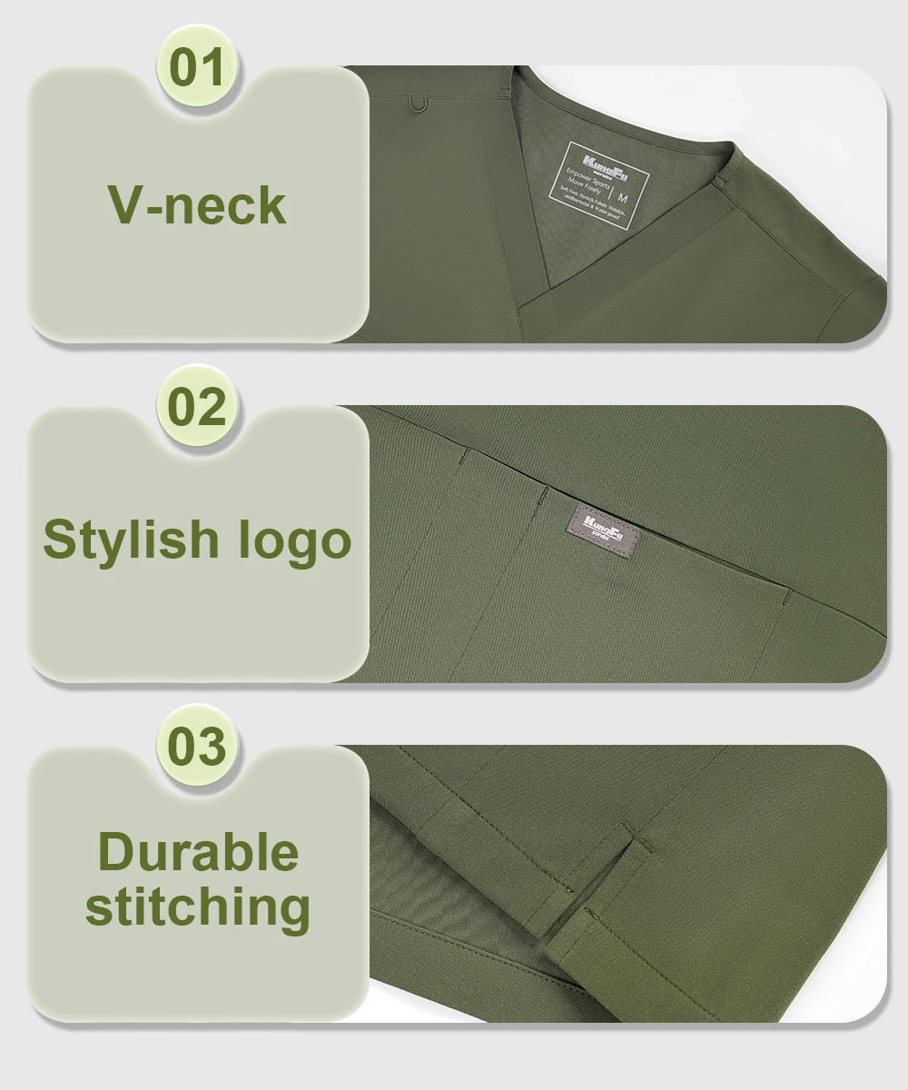 Men's Antibacterial Surgical Scrubs Set — Soft Breathable 2-Piece Medical Uniform