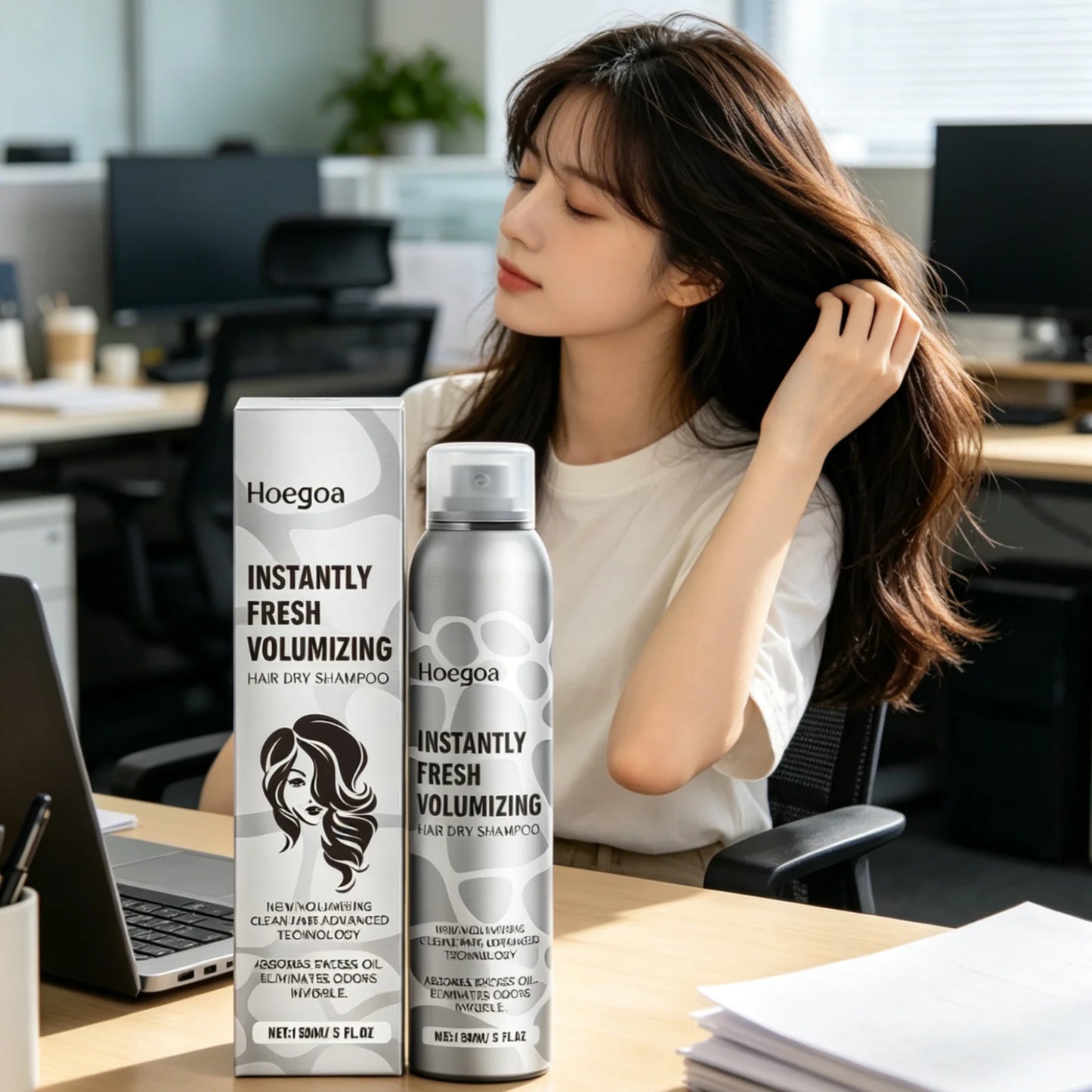 Volumizing Dry Shampoo Spray – Adds Volume, Absorbs Oil & Eliminates Odor, Instant No-Wash Hair Refresh (150ml)