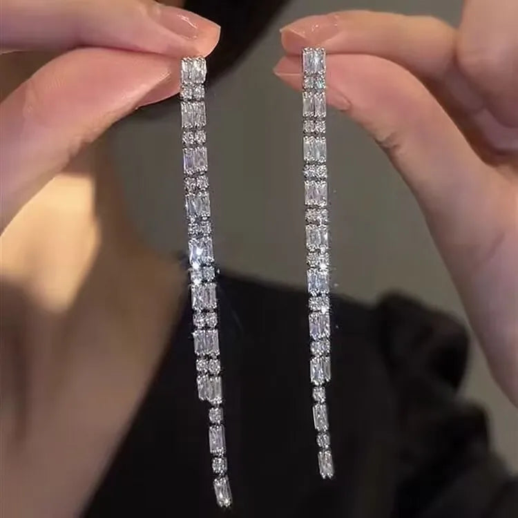Gorgeous Geometric Drop Earrings for Women with Cubic Zirconia – Luxury Wedding & Party Jewelry