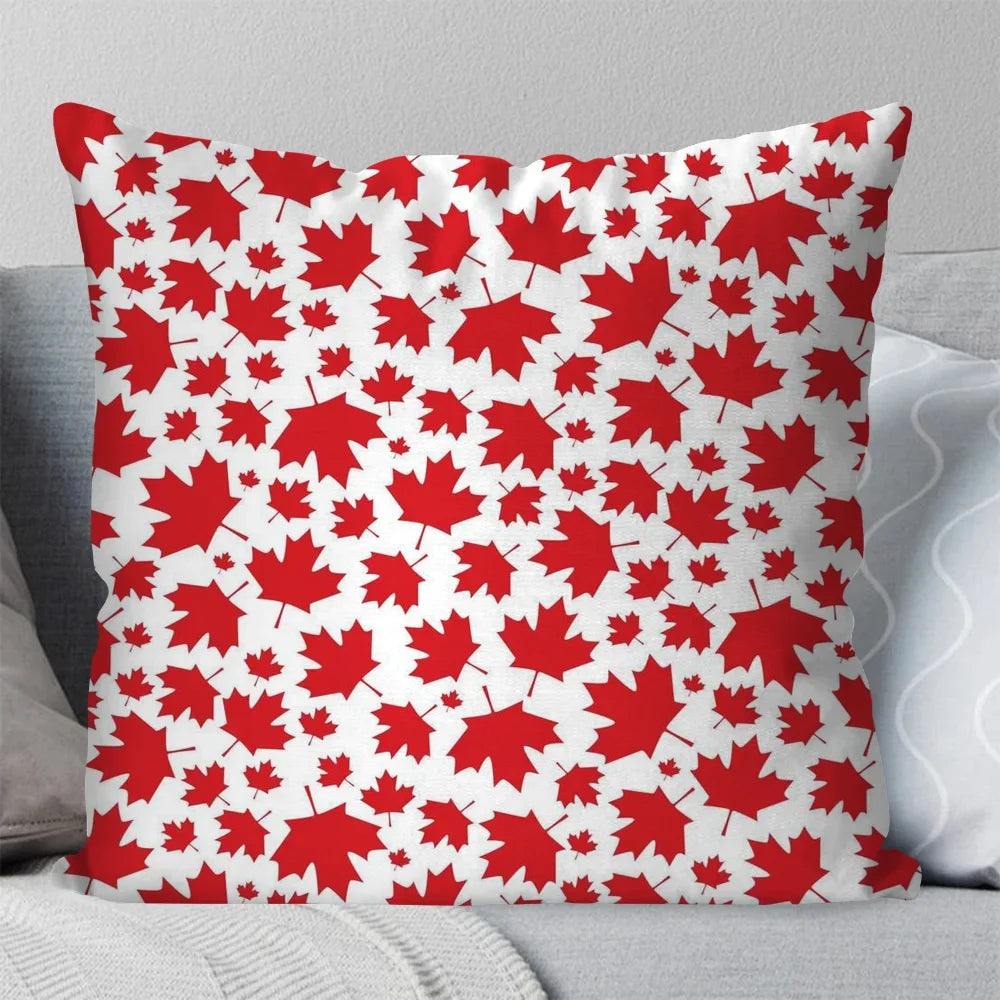 1pc Autumn Maple Leaf Decoration Pillow Case Square Pillow Bedroom Sofa Leisure ComfortCar Living Room Home Decoration 40X40