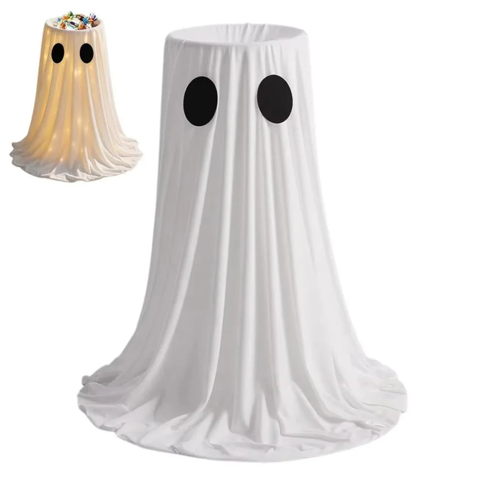 Halloween Light-Up Ghost Candy Bowl with Adjustable Stand