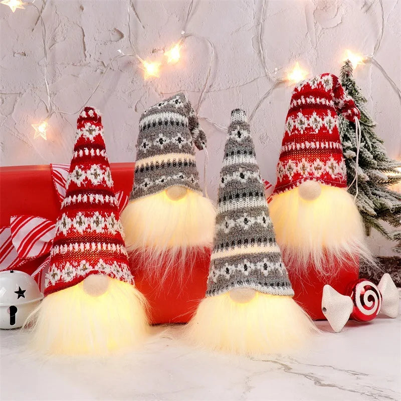 LED Faceless Doll Elf Gnome with Lights – Christmas Decoration & Holiday Gift (20cm / 30cm)