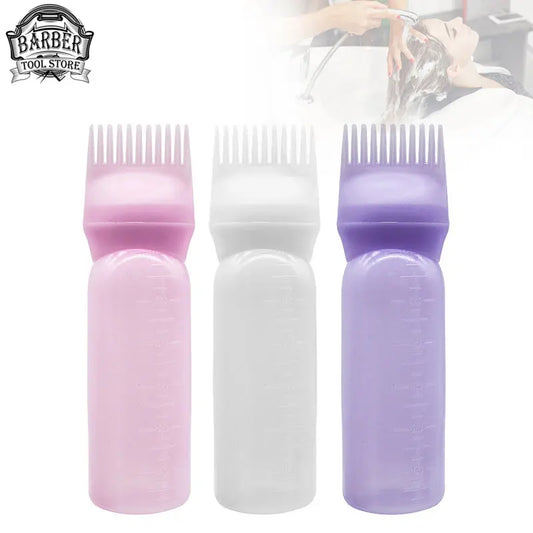 Hair Dye Applicator Bottle Set with Comb Tip, 3 Colors – Professional Hair Coloring, Oiling & Hairdressing Supplies