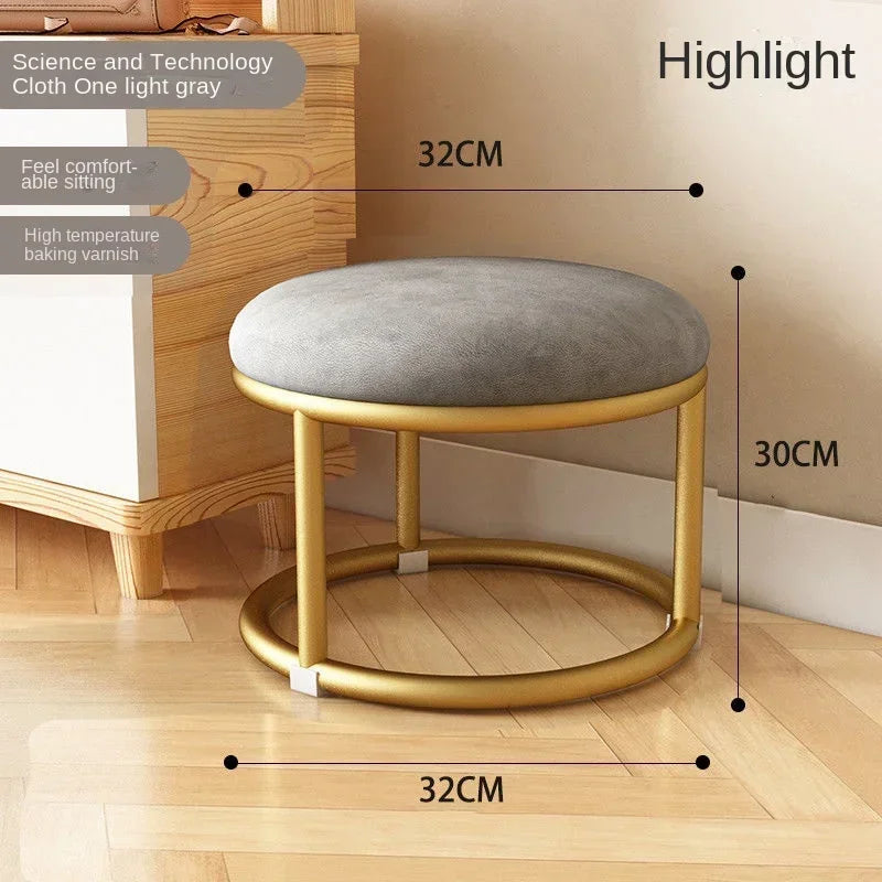 Small, Stackable, Round Household, Light Luxury and Modern, Simple, Living Room, Sofa Low Stool, Shoe  Door,  Changing