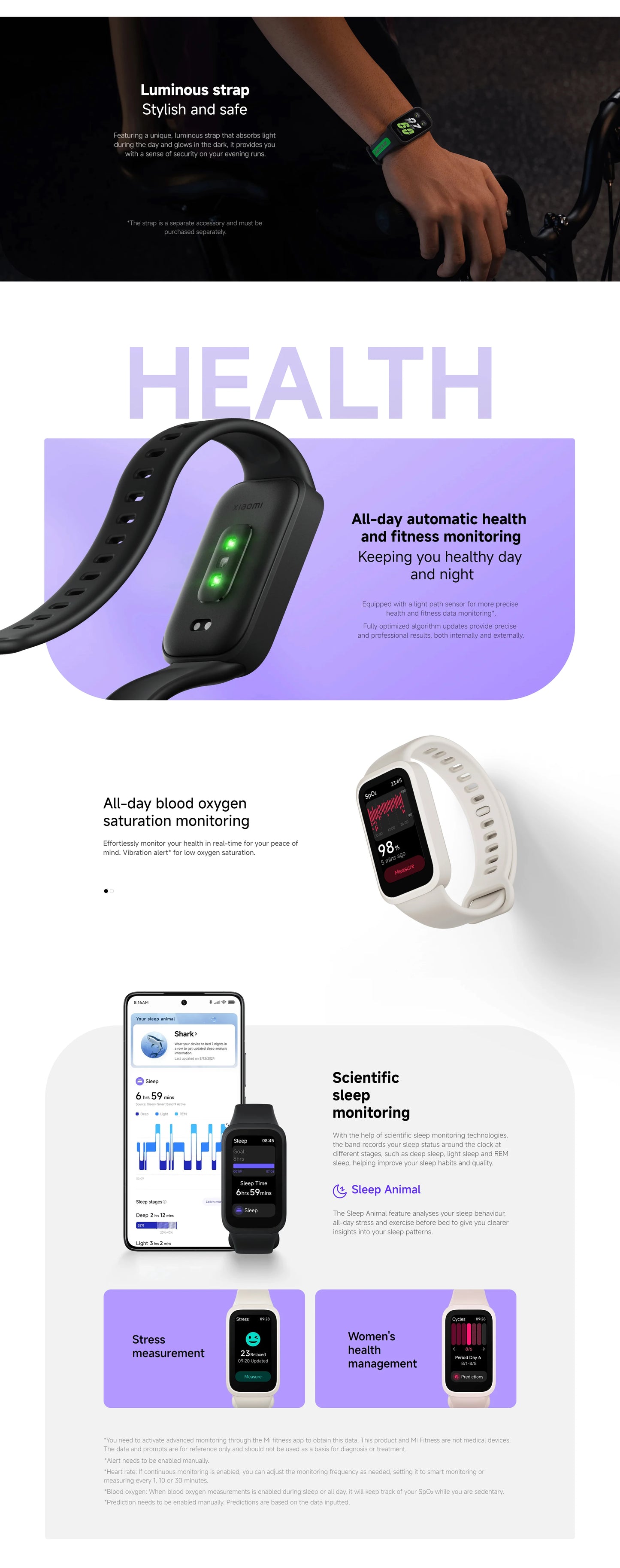Global Version Smart Band 9 Active – 1.47" TFT Display, 18-Day Battery Life, Fitness & Health Tracker