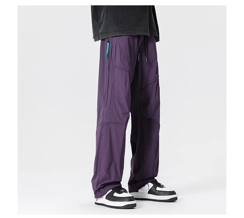 Men’s Casual Pants Loose Fit Straight Leg – Water-Resistant Everyday Trousers Spring Fashion