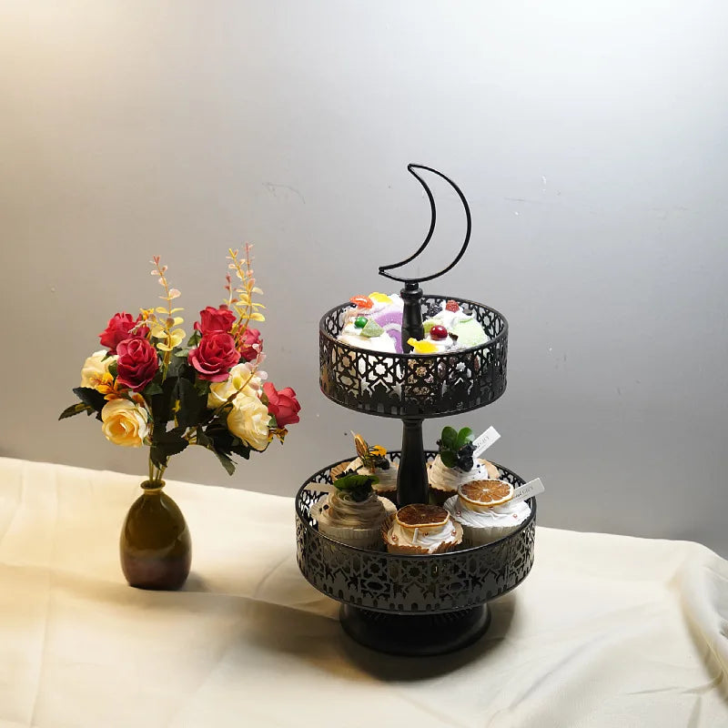 Three-Tier Castle Cake Stand – Multi-Layer Dessert Tray for Parties, Candy Display & Holiday Decoration
