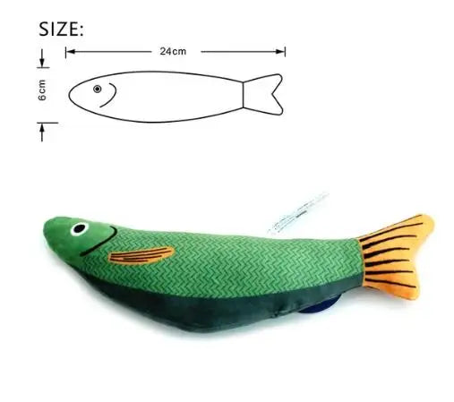 Interactive Cat Fish Toy with Catnip – Soft Durable Plush Chew Toy for Kittens and Cats