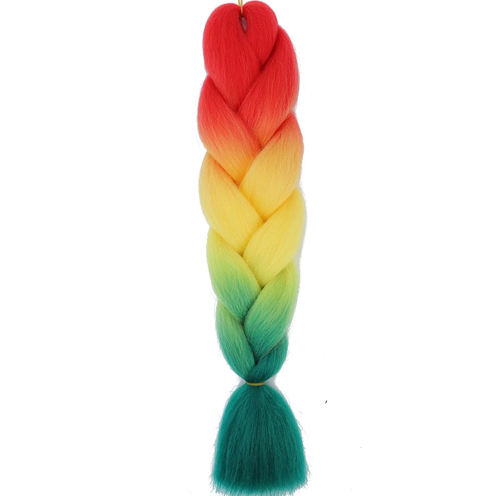 GlowStrands 24” Jumbo Braids for Kids & Adults – Ombre Kanekalon Hair Extensions, Easy Styling & Natural Feel