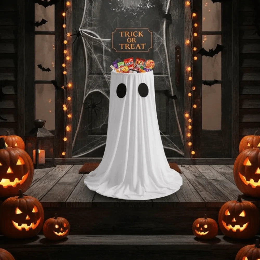 Halloween Light-Up Ghost Candy Bowl with Adjustable Stand