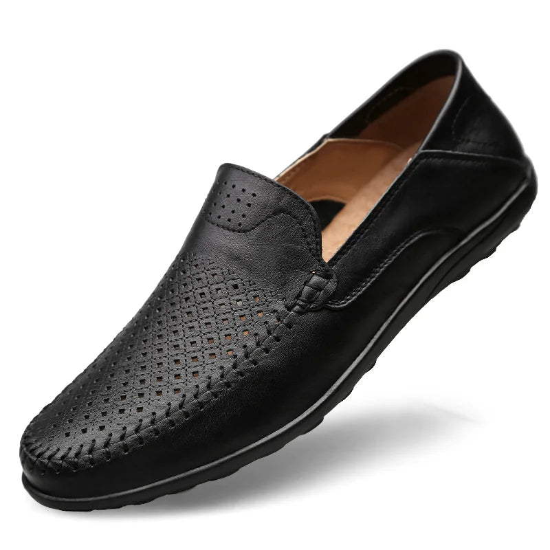Men’s Genuine Leather Loafers – Italian-Style Breathable Slip-On Dress Shoes | Casual & Formal Fit, Plus Sizes