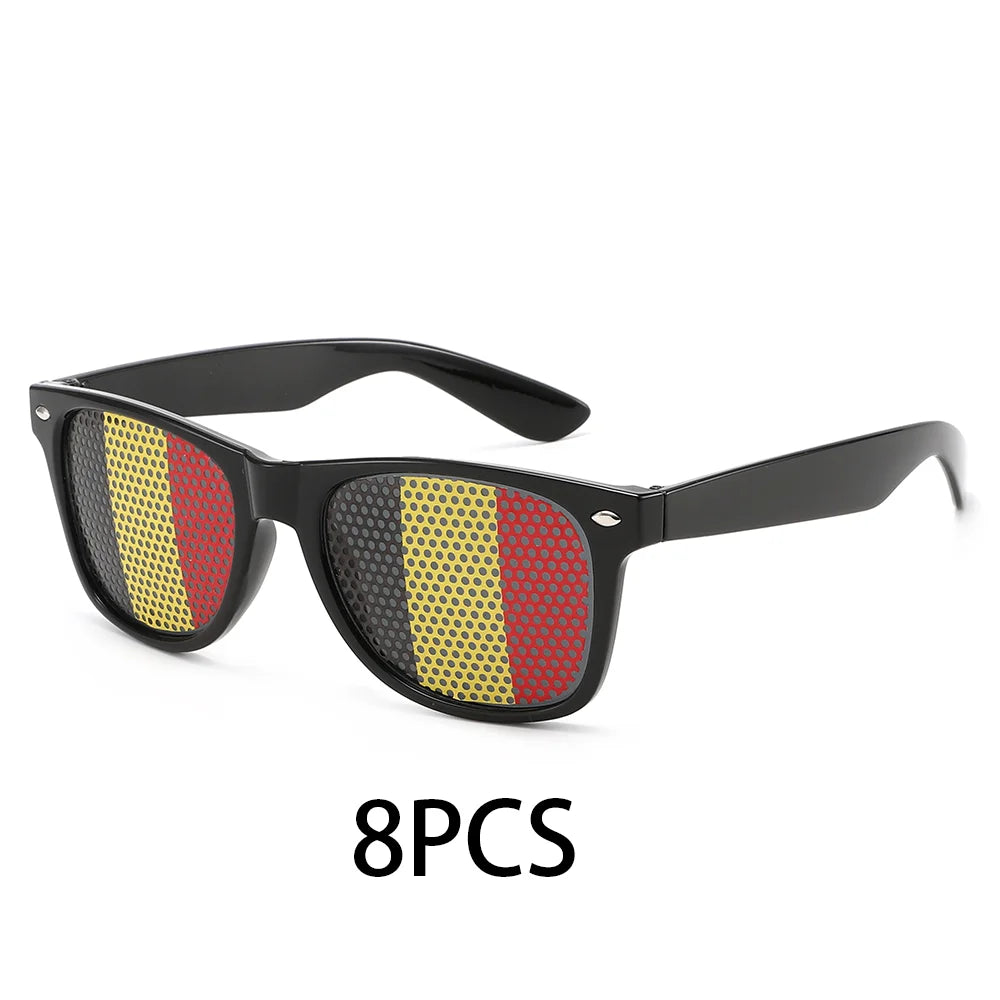 8PCS HD Vision Flag Sunglasses – Football Fan Sports Party Eyewear