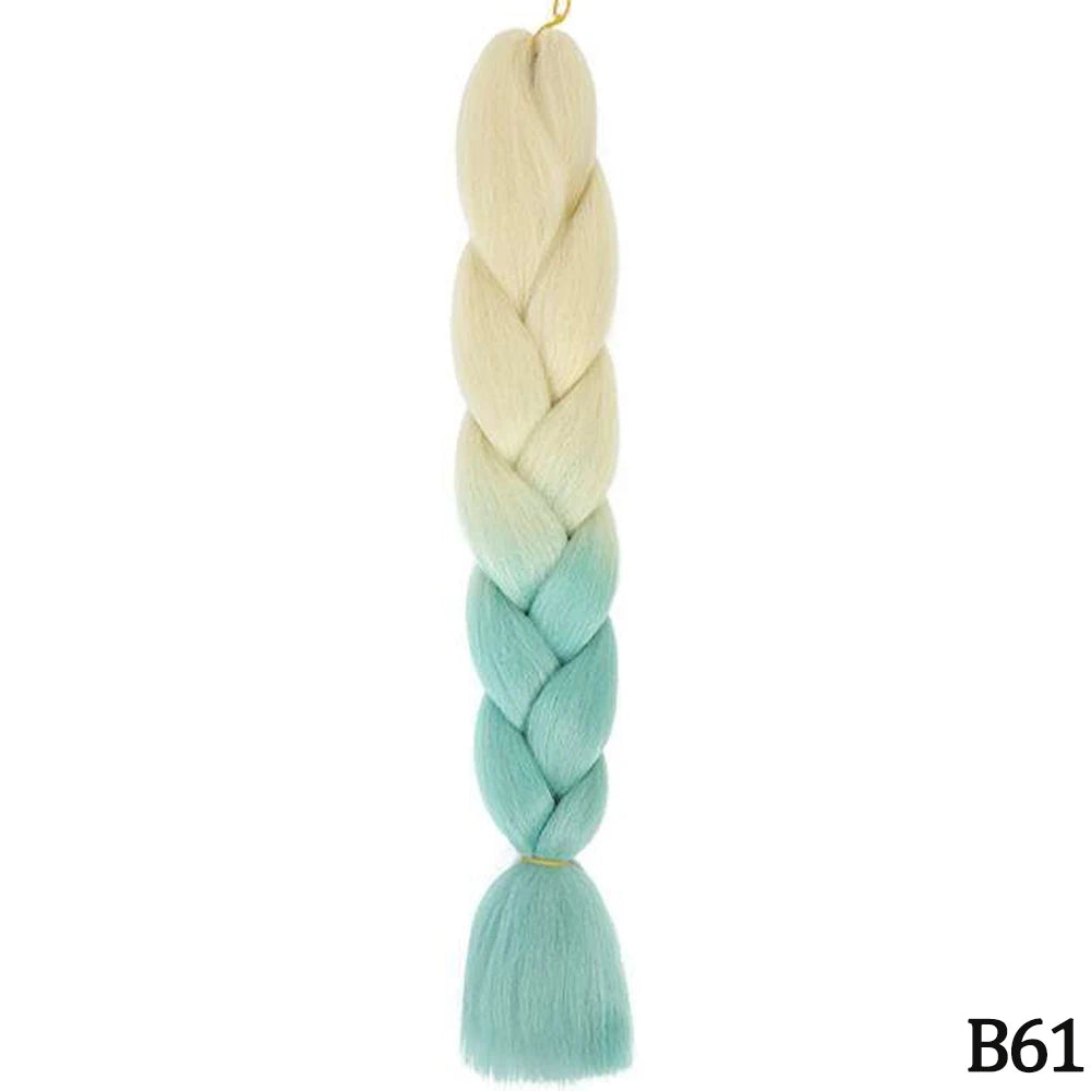 GlowStrands 24” Jumbo Braids for Kids & Adults – Ombre Kanekalon Hair Extensions, Easy Styling & Natural Feel