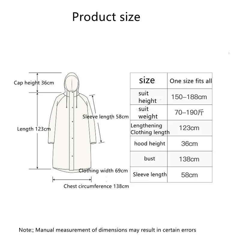 Reusable Hooded Rain Poncho – Waterproof & Spill-Proof for Men and Women