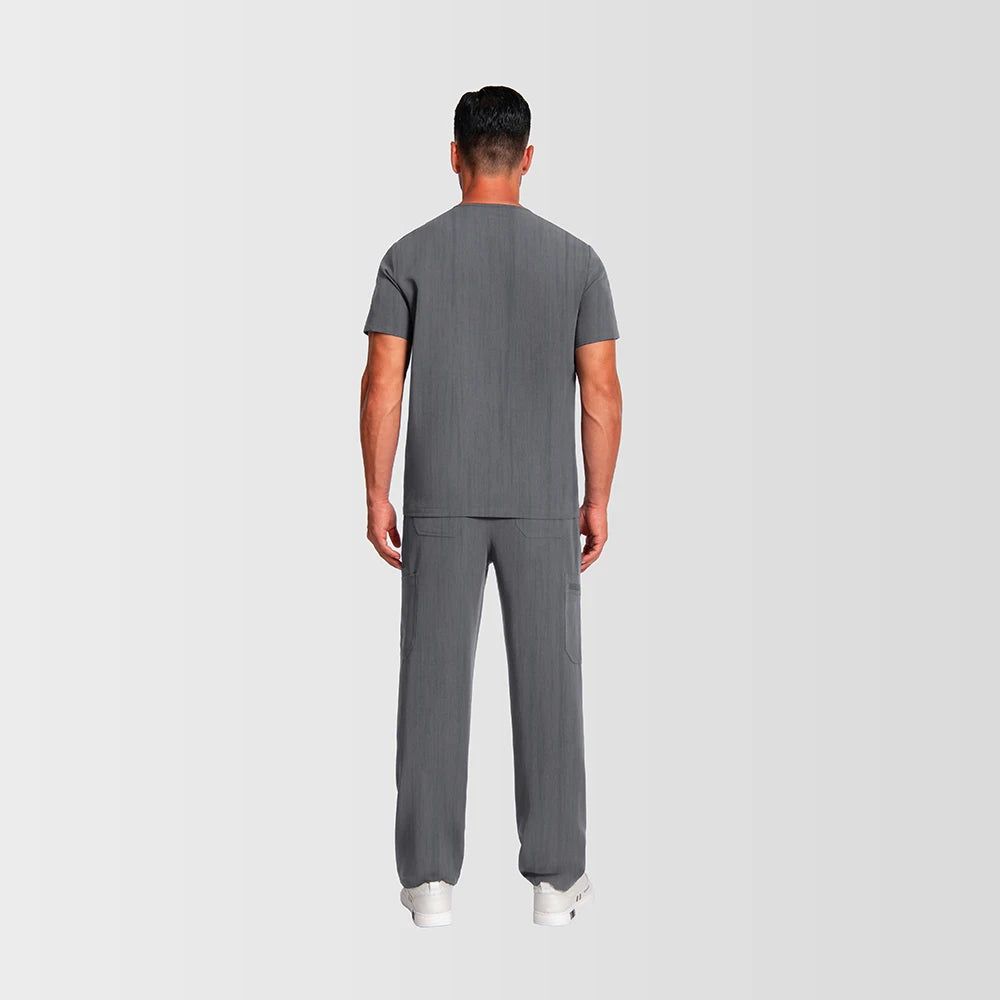 Men's Silver Ion Antibacterial Scrubs Set — Soft Stretch 2-Piece Medical Uniform