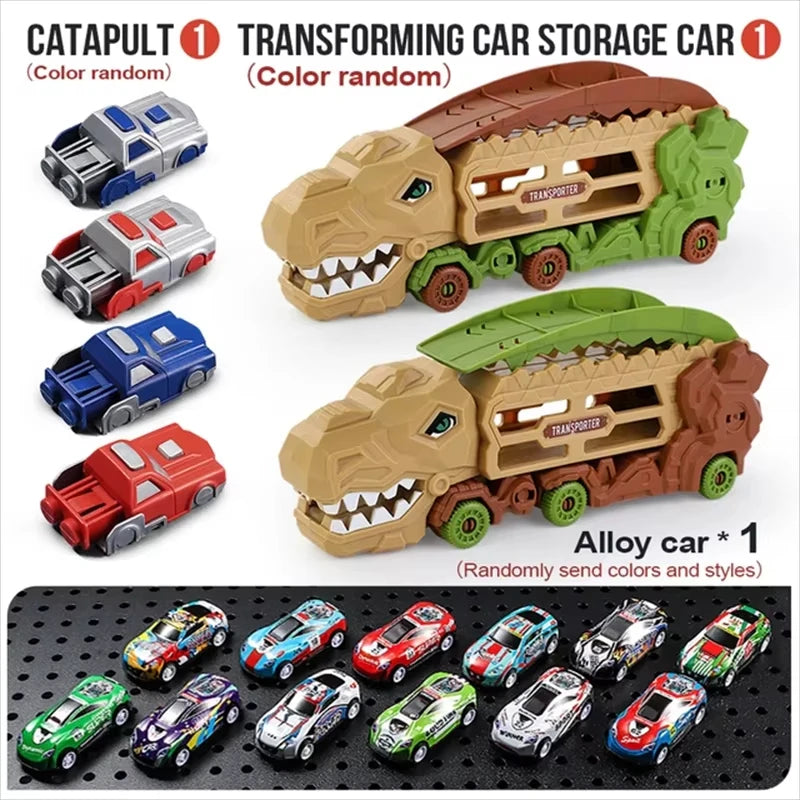 Transforming Vehicle Toy with Foldable Race Track
