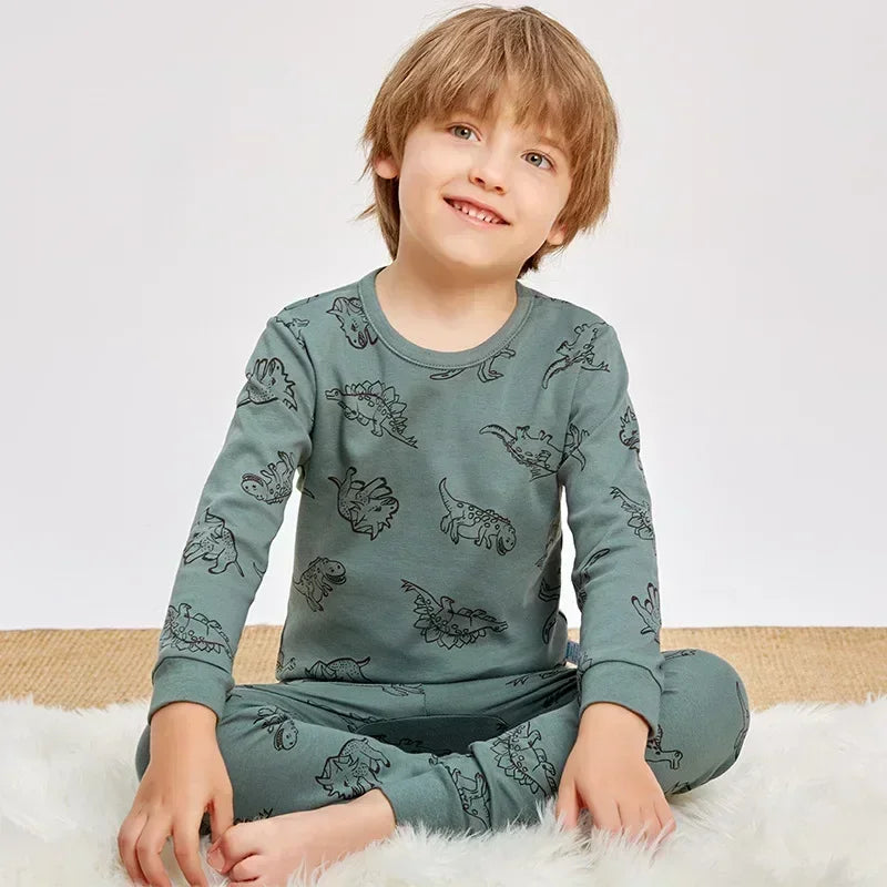 Kids Pajamas Set, 100% Cotton Soft Long Sleeve Sleepwear for Toddlers & Children Ages 2–13, Astronaut Print