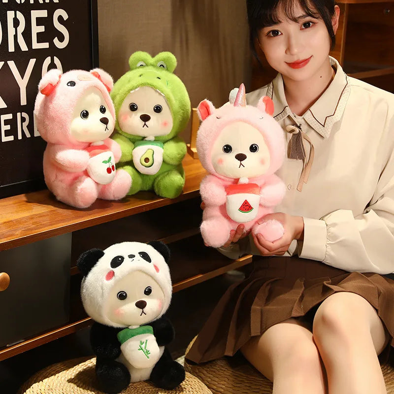 Anime Plush Toy 25/35cm – Jointed Bear, Bunny, Duck, Shark, and Pig Stuffed Animal