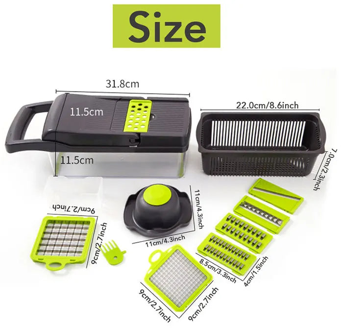 Vegetable Slicer and Grater with Collection Container