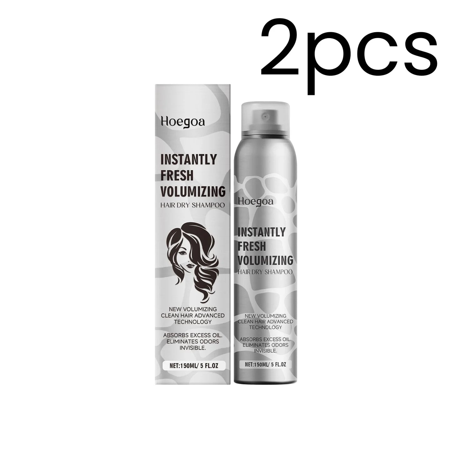 Volumizing Dry Shampoo Spray – Adds Volume, Absorbs Oil & Eliminates Odor, Instant No-Wash Hair Refresh (150ml)