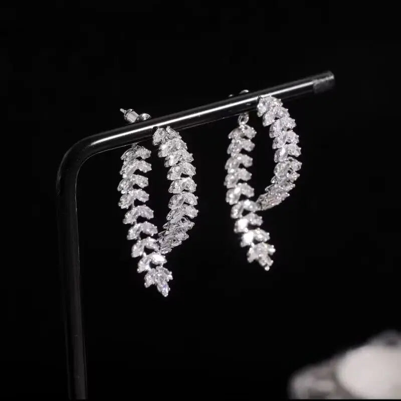 Gorgeous Geometric Drop Earrings for Women with Cubic Zirconia – Luxury Wedding & Party Jewelry