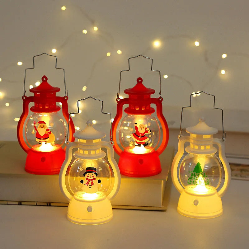 Christmas LED Lantern Light – Santa Decorative Lamp for Winter Home Display