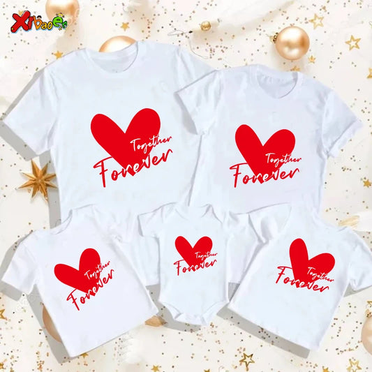 Valentine's Day Family T-shirt Valentine Tee Matching Family Outfits  Couple Matching Hearts T Shirts  Baby Girl Boy Clothes