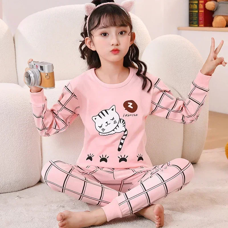 Kids Pajamas Set, 100% Cotton Soft Long Sleeve Sleepwear for Toddlers & Children Ages 2–13, Astronaut Print