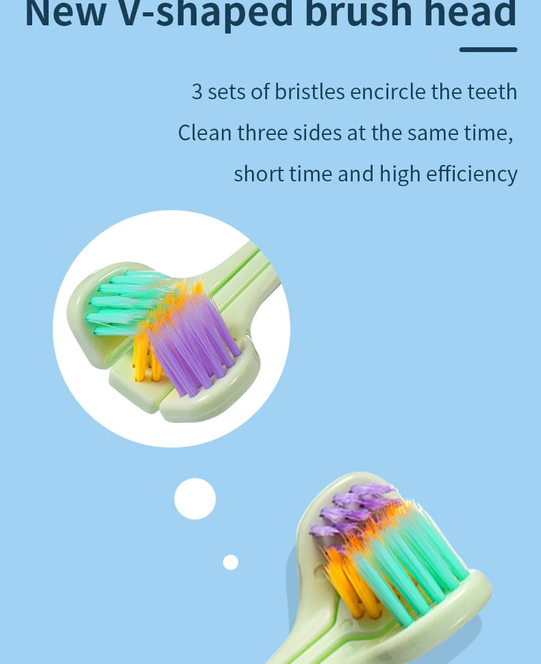 Three-Sided Toothbrush with Soft Ultra-Fine Bristles – Complete Oral Care & Gentle Teeth Cleaning