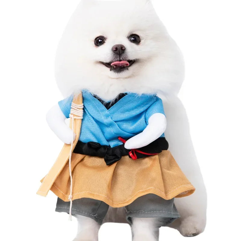 Halloween Stuffed-Body Pet Costume with Wig Hat