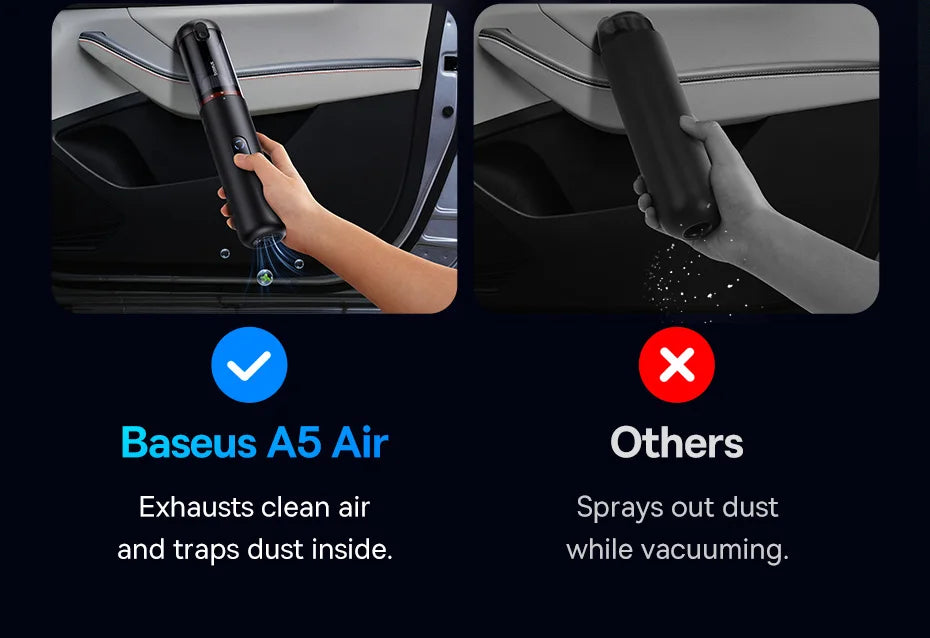 Baseus A5 Air Cordless Handheld Vacuum Cleaner – Powerful Suction for Car & Home