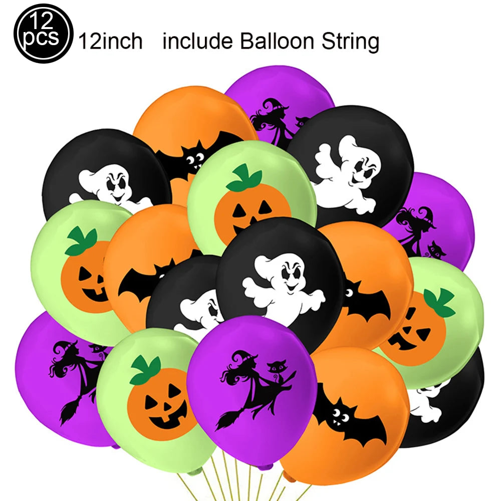 Halloween 12-Inch Latex Balloons for Spooky Party Decorations