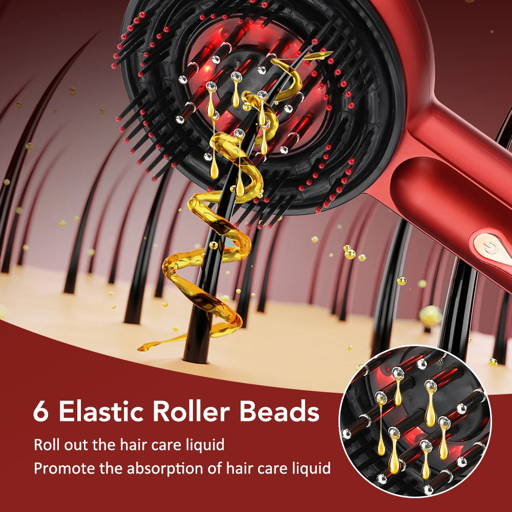 Electric Vibration Massage Comb Portable Scalp Massager with Oil Applicator, Hair Follicle Care Comb for Scalp Relaxation and Hair Care