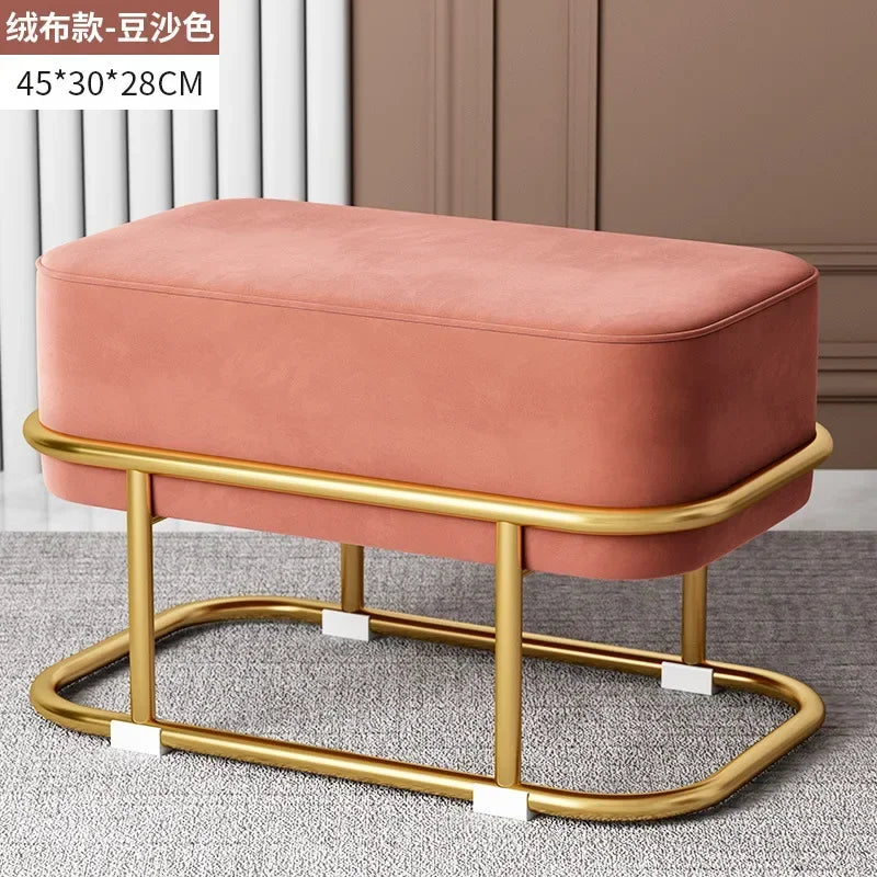 Seating Living Room Fabric Craft Shoe Changing Stool Home Doorway Sofa Stool Oval Rest Stool