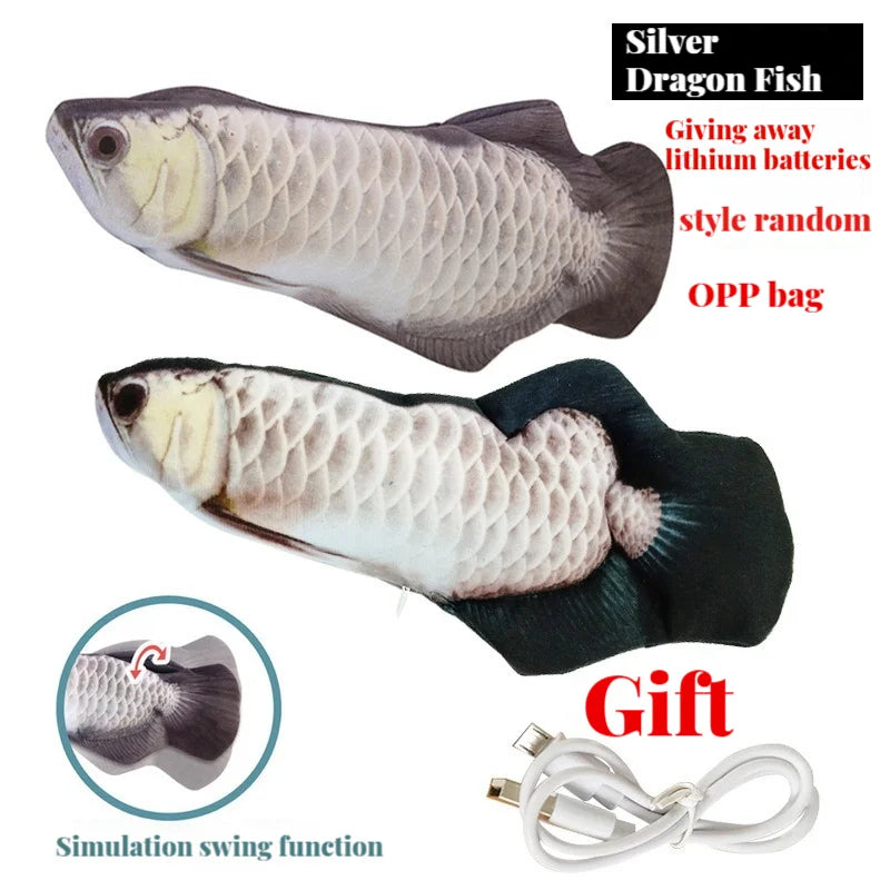 Interactive Electric Fish Cat Toy with USB Rechargeable Motion for Chewing, Playing & Entertainment