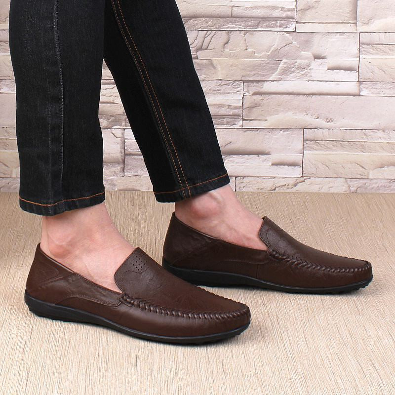 Men’s Genuine Leather Loafers – Italian-Style Breathable Slip-On Dress Shoes | Casual & Formal Fit, Plus Sizes