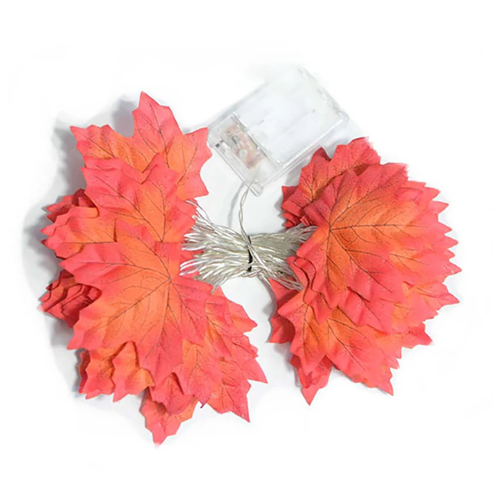 Autumn Maple Leaf LED Garland String Lights for Halloween & Christmas