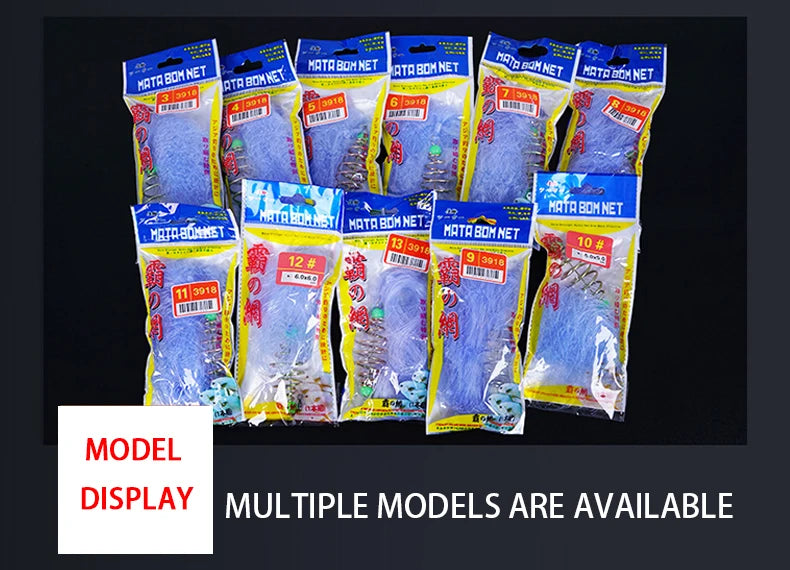 Fishing Net Trap with Luminous Beads – Multi-Size Mesh Gill Net for Sea & Freshwater Fishing