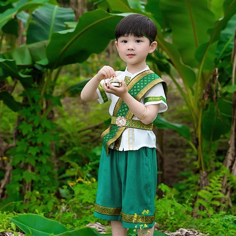 Boys’ Dai Ethnic Clothing Set – Traditional Children’s Costume for Festivals, Cultural Wear & Celebrations