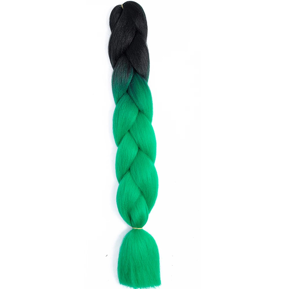 GlowStrands 24” Jumbo Braids for Kids & Adults – Ombre Kanekalon Hair Extensions, Easy Styling & Natural Feel