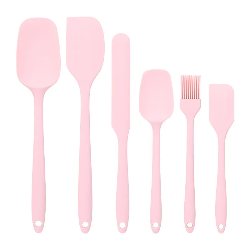 6-Piece Silicone Spatula Set for Baking – Includes Cake Frosting Brush, Non-Stick Scrapers & Cream Spreaders | Cute & Functional Kitchen Gadgets