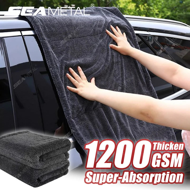 Heavy-Duty Microfiber Car Drying Towel 1200 GSM