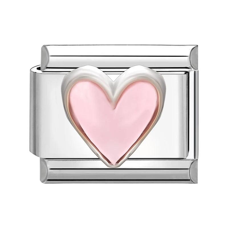 Italian Charm Links – Heart, Flower, Cat & Cherry Designs – Fits 9mm Stainless Steel Bracelets – DIY Jewelry Making Gift for Women
