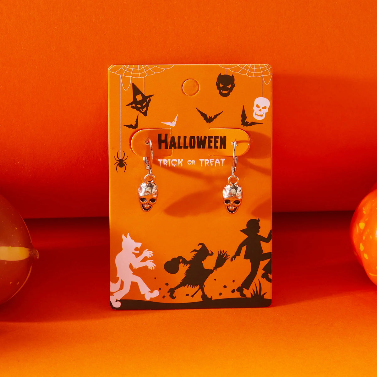 rinhoo Halloween Skull and Skeleton Dangle Earrings for Women, Gothic Zinc Alloy Statement Jewellery for Punk Outfits and Costume Parties