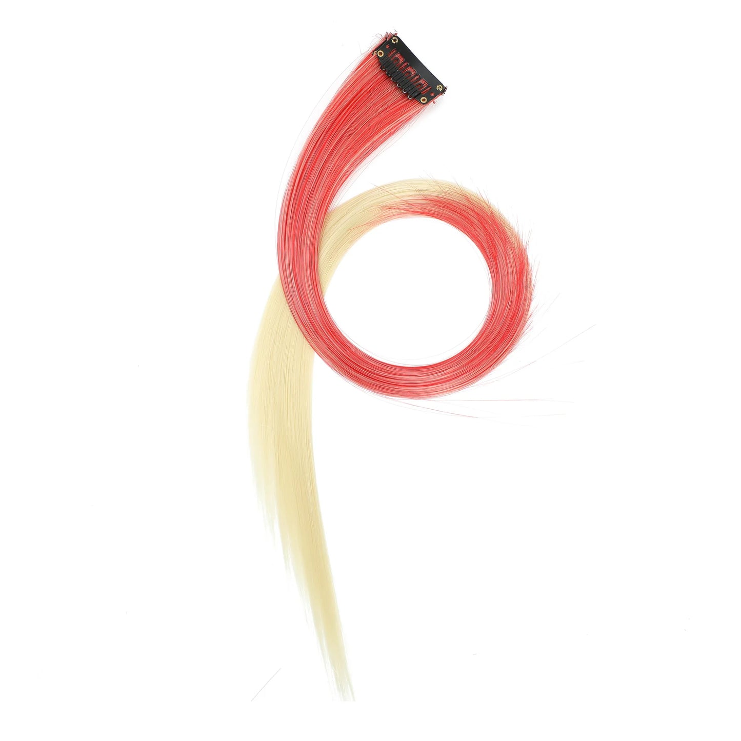 22-Inch Straight Clip-In Synthetic Hair Extensions – Colorful Highlight Hairpiece