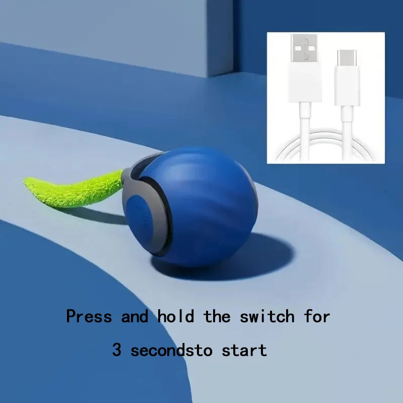 Smart Interactive Pet Toy Ball for Cats & Dogs, USB Rechargeable Automatic Rolling & Bouncing Ball