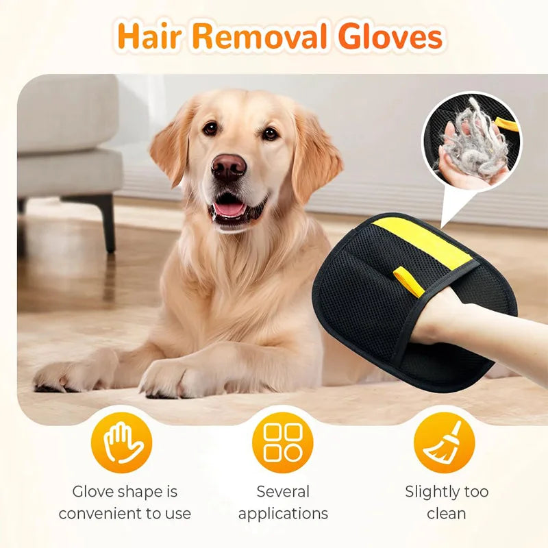 Pet Hair Cleaning & Grooming Gloves – Double-Sided, Multi-Functional Pet Grooming Tool